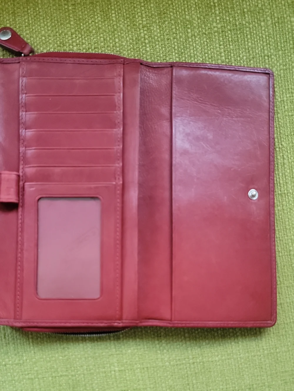 Coach Red Leather Zip Wallet